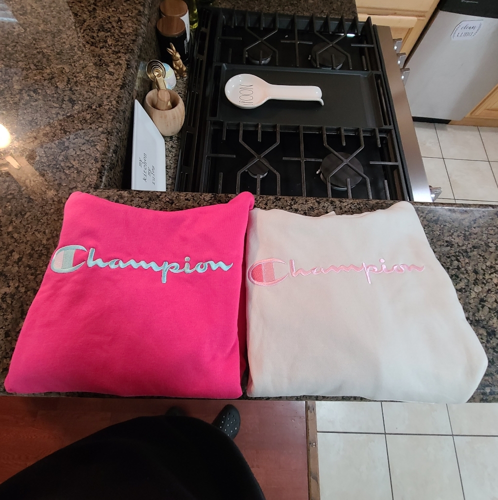 Champion Pink and Cream Sweatshirts